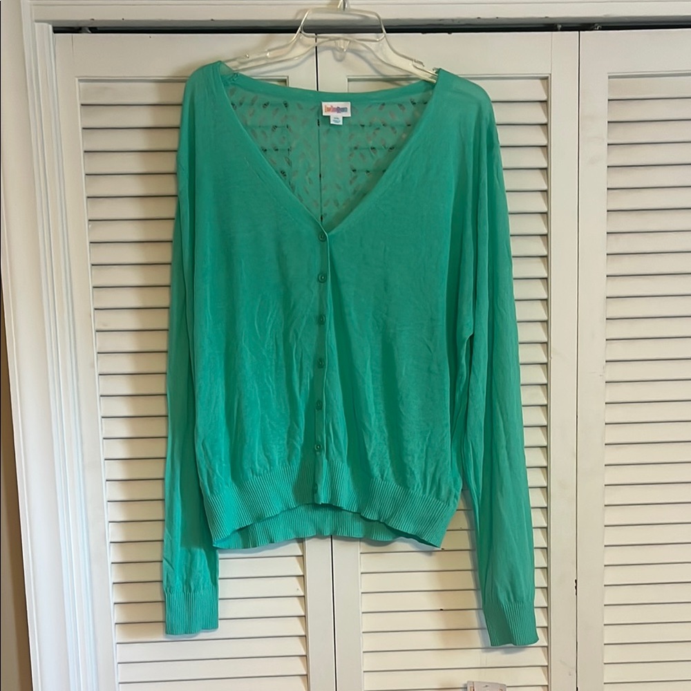 Mint Green Button-Up Cardigan Lularoe 2x